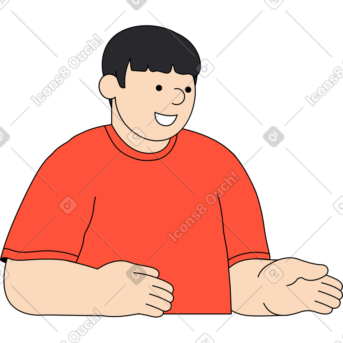 Uomo che tiene qualcosa illustrazione in stile Kindy scarica in PNG, SVG