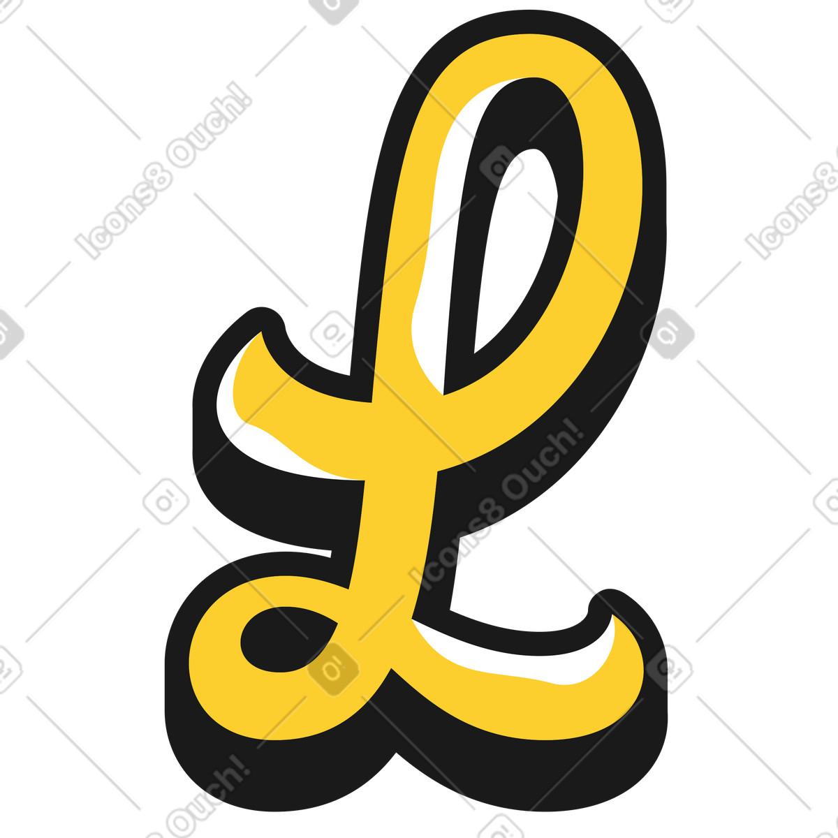 Ilustración Letra mayúscula l en estilo Taxi a descargar en PNG y SVG