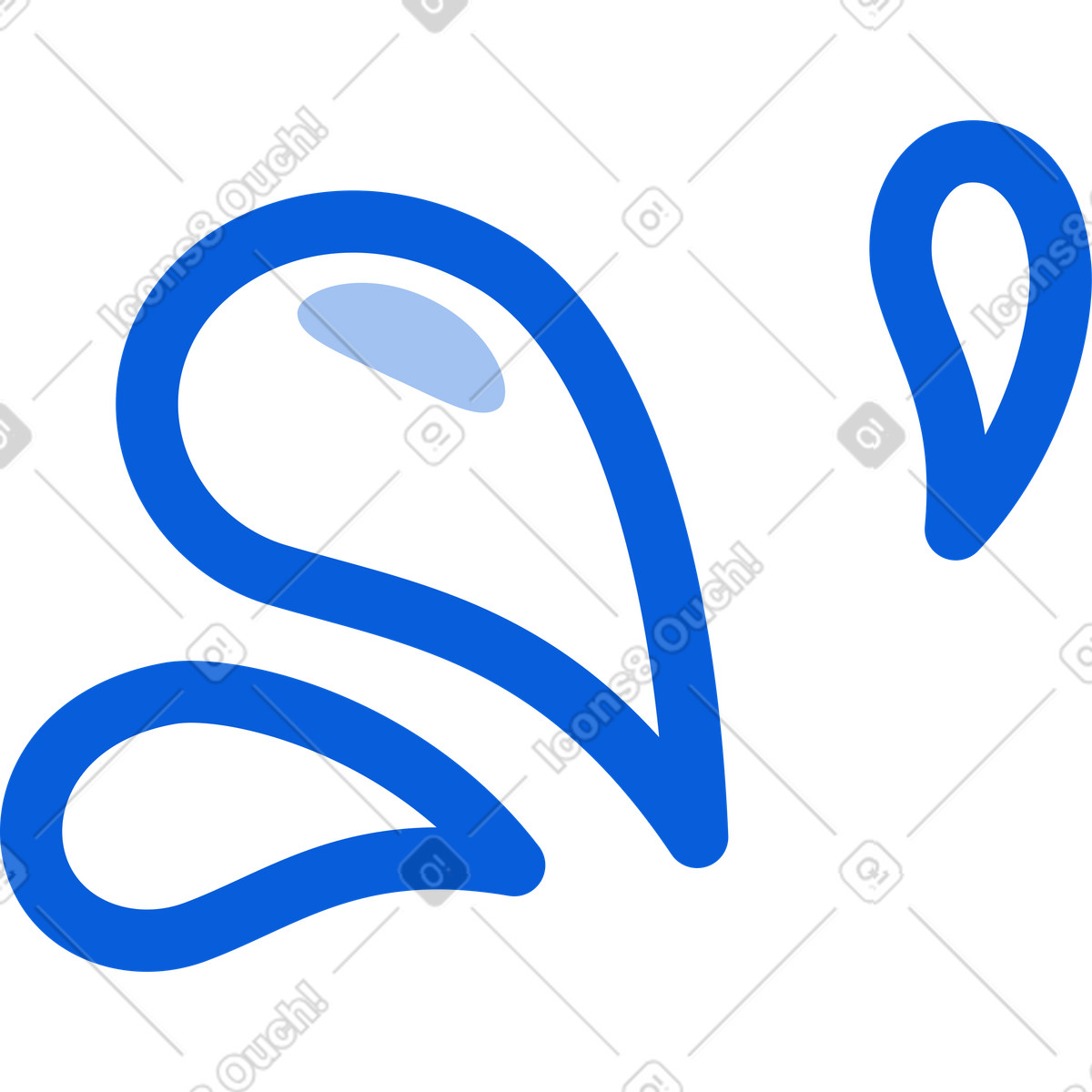 Three drops illustration in Handy Line style download in PNG, SVG