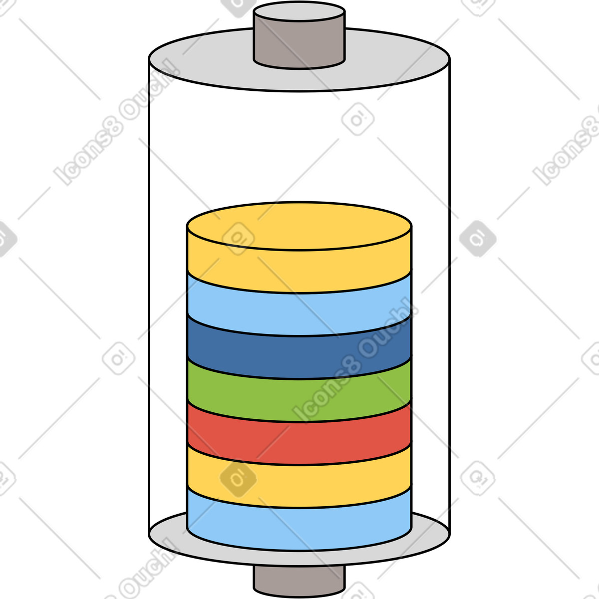 Battery illustration in Sitcom style download in PNG, SVG