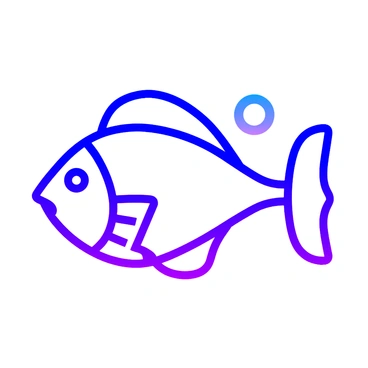 An icon of a fish swimming with bubbles trailing behind it.