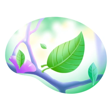 A leaf gently falling from a tree branch, illustrating the simplicity of free fall.