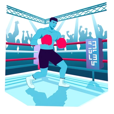 A boxer focusing on quick footwork drills inside the ring