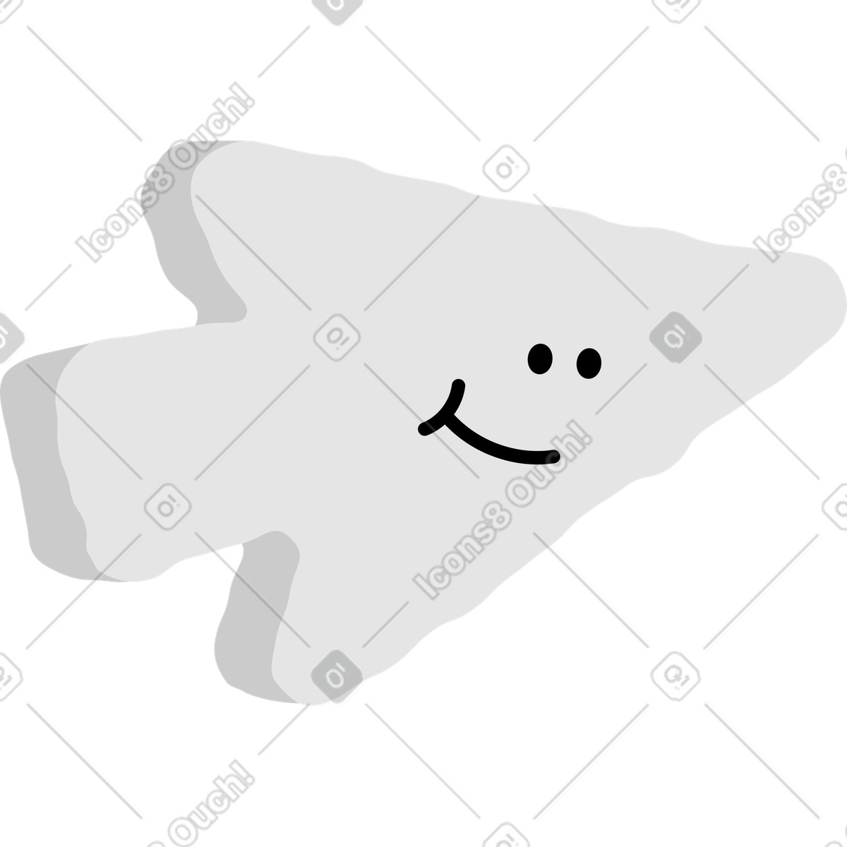 Cursor with a face illustration in Giggle style download in PNG, SVG
