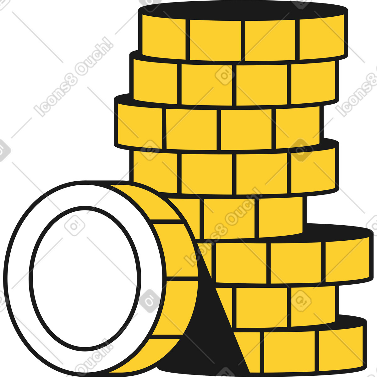 Ilustración Pila de monedas en estilo Taxi a descargar en PNG y SVG