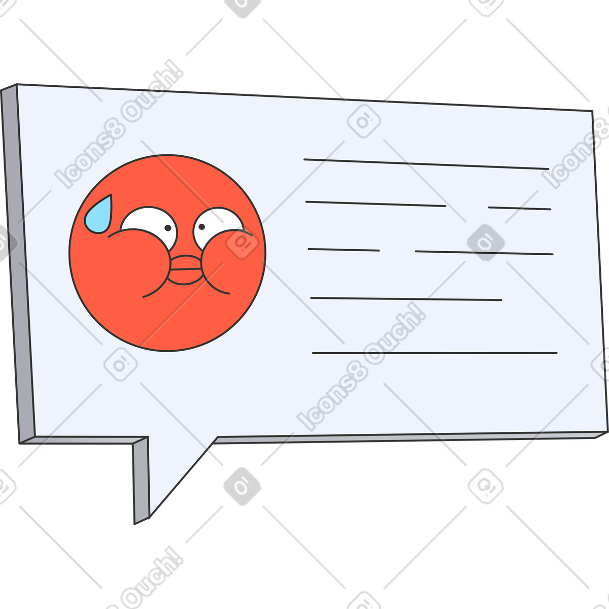 Speech bubble with message illustration in Kit style download in PNG, SVG