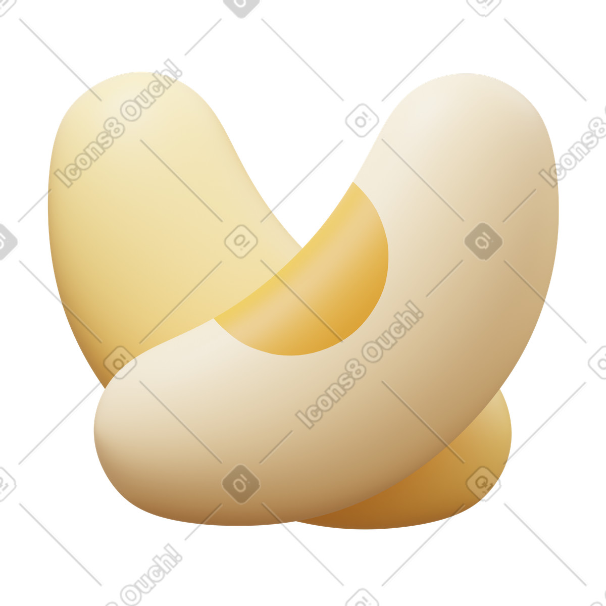 White beans illustration in 3D Fluency style download in PNG, SVG