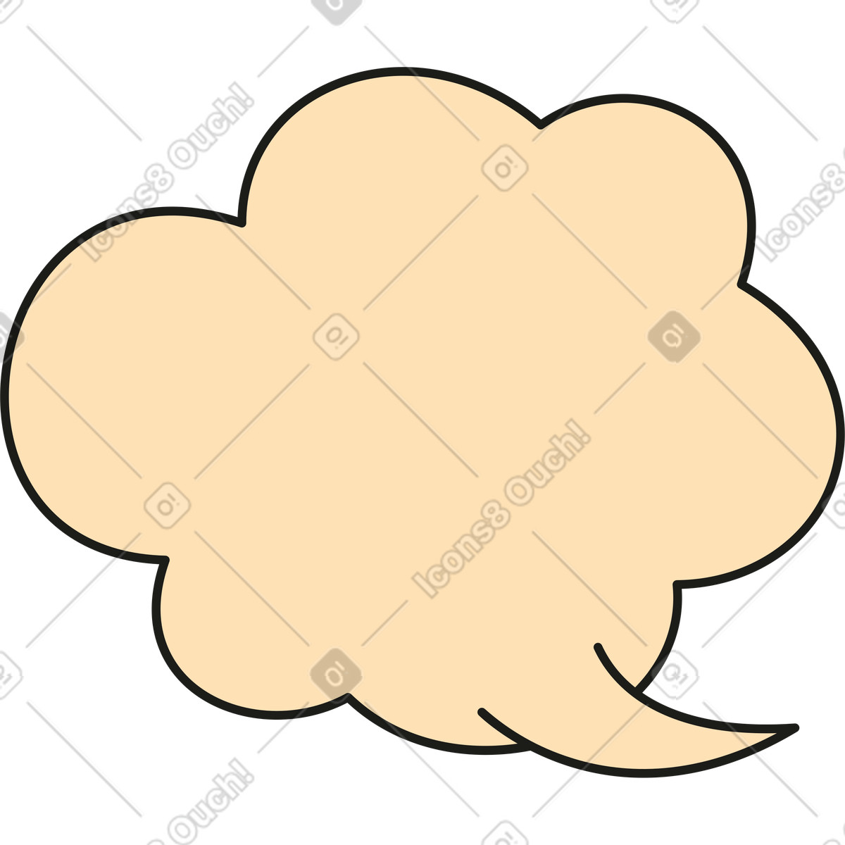 Ilustración Bocadillo de diálogo beige en estilo Rubber a descargar en PNG y SVG