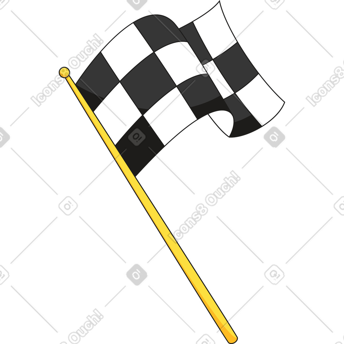 Ilustração de Bandeira quadriculada em no estilo Moji para baixar em PNG, SVG