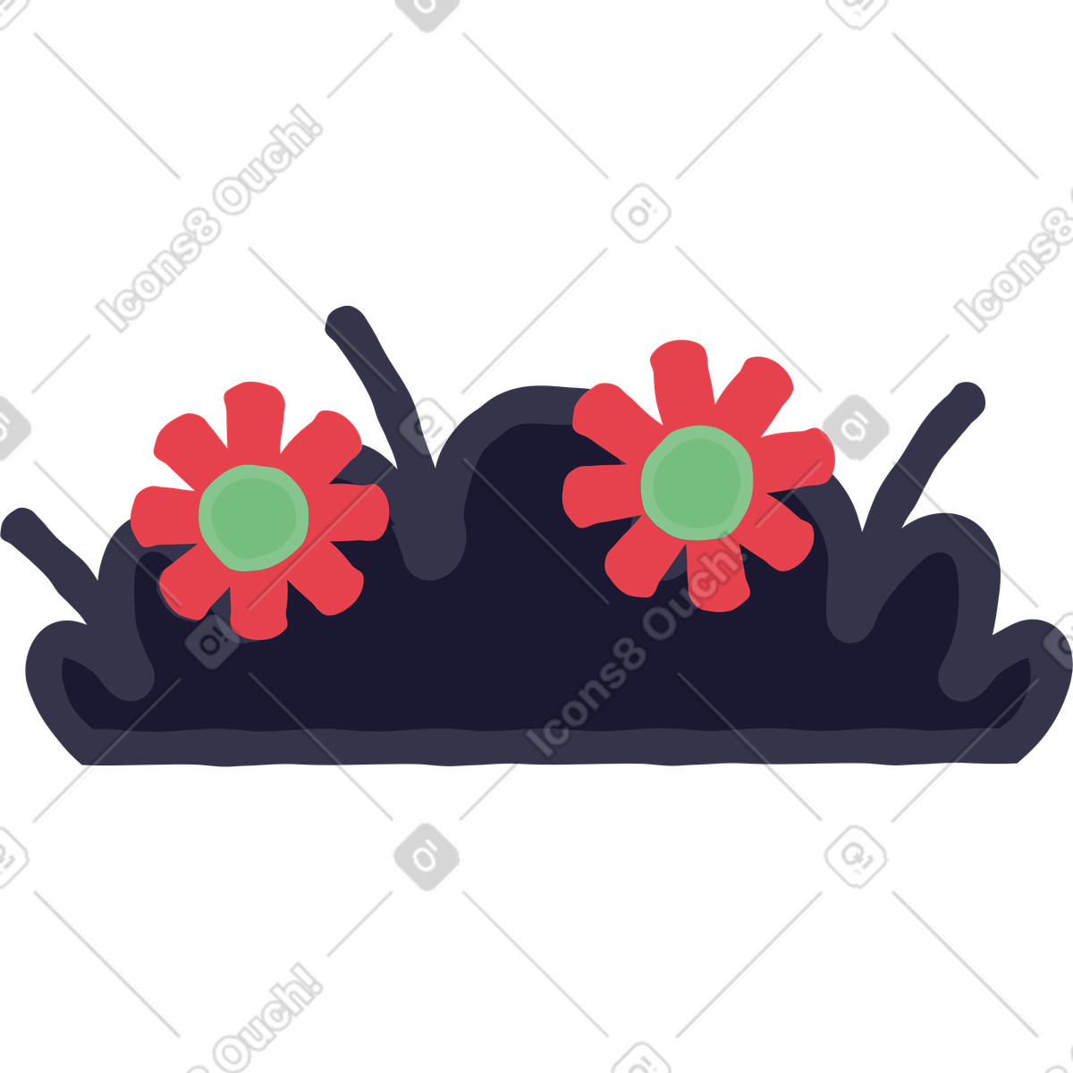 Fiore illustrazione in stile Stripy scarica in PNG, SVG