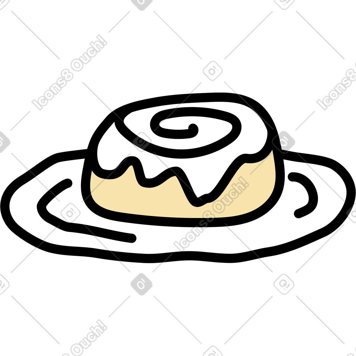 Bun snail illustration in Notes style download in PNG, SVG