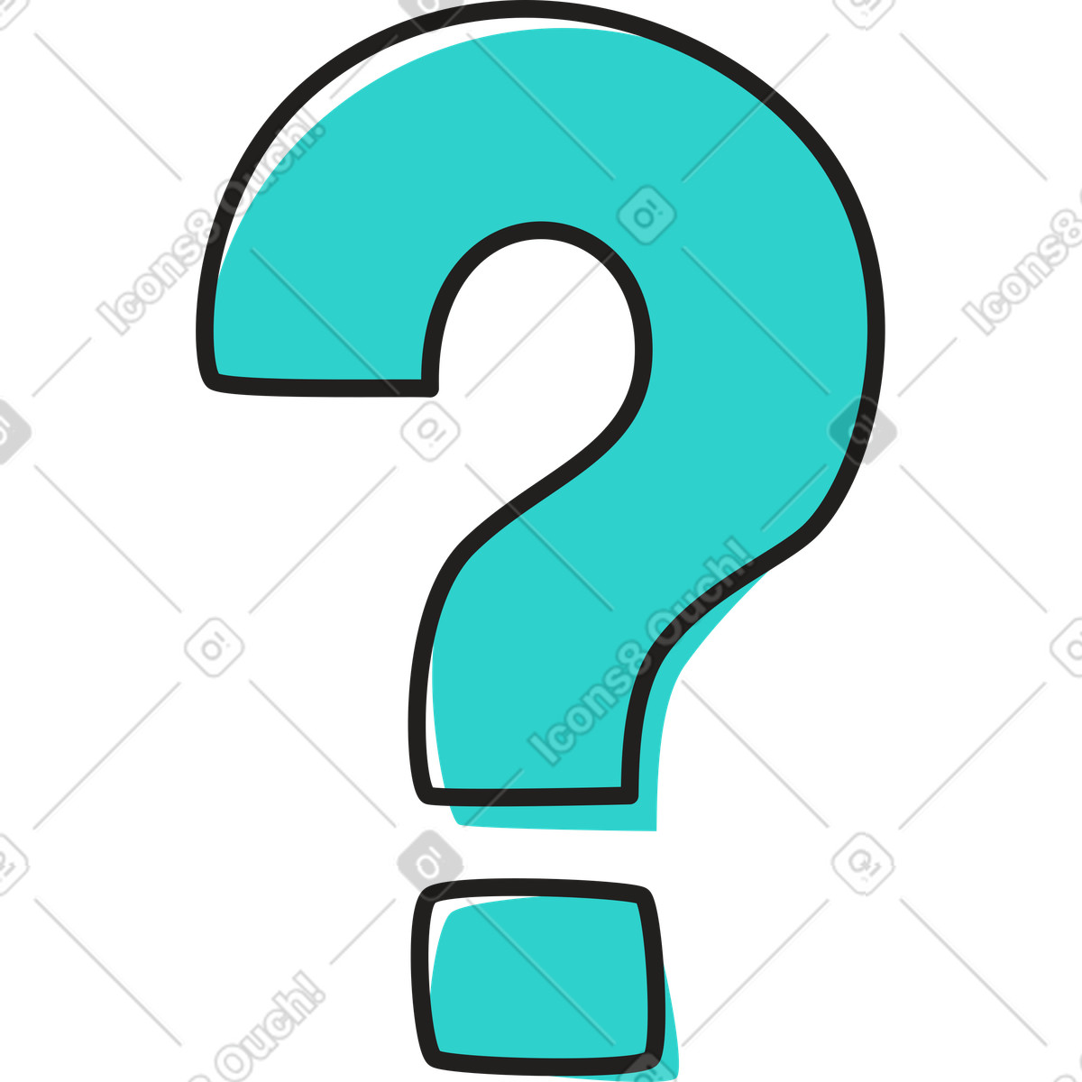 Question mark illustration in Little style download in PNG, SVG