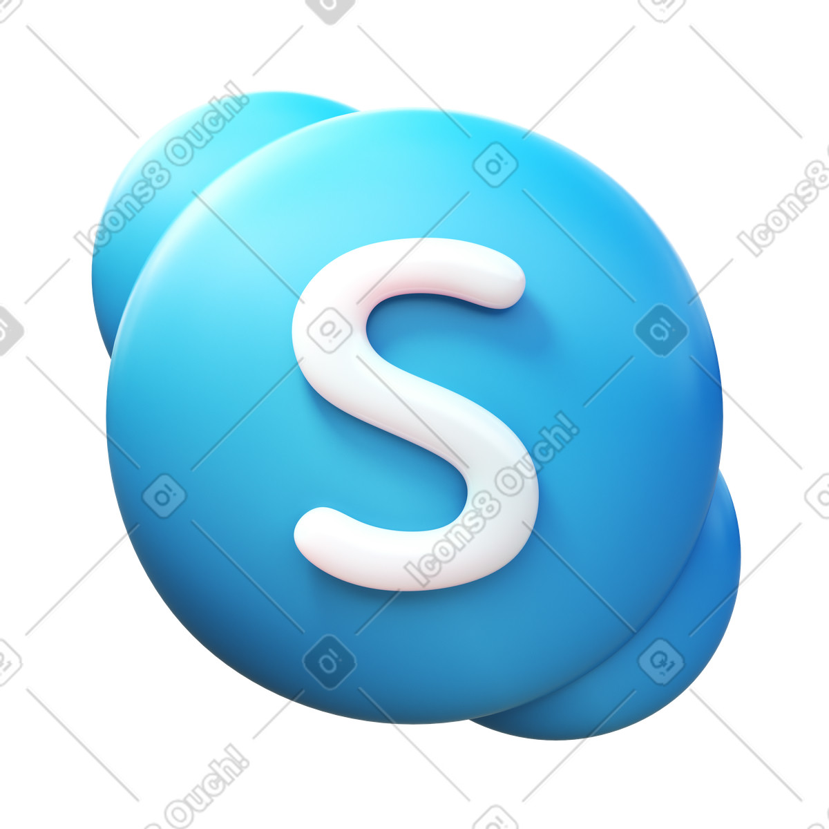 Ilustração de Logotipo do skype em no estilo 3D Fluency para baixar em PNG, SVG