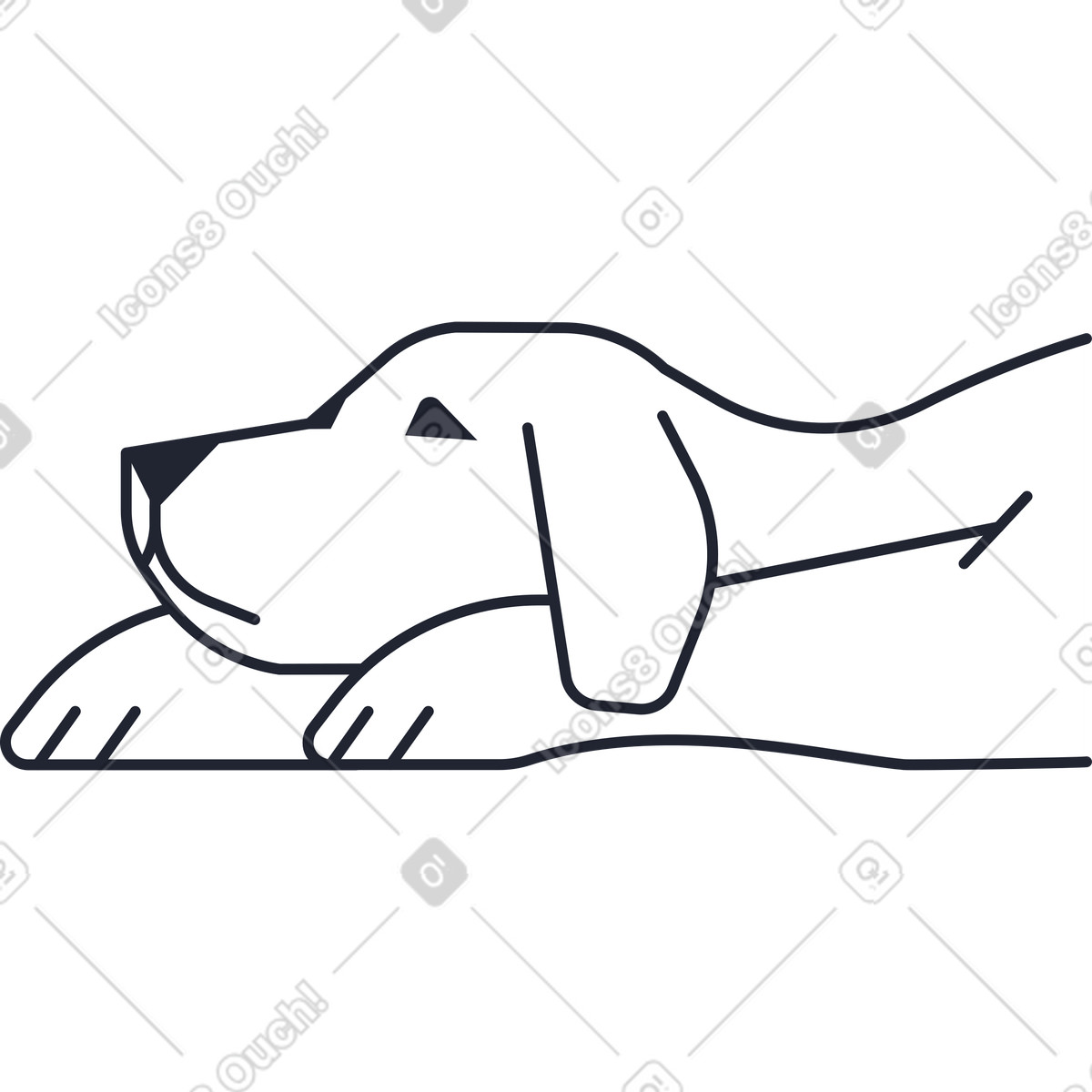 Ilustración Perro en estilo Pablita a descargar en PNG y SVG