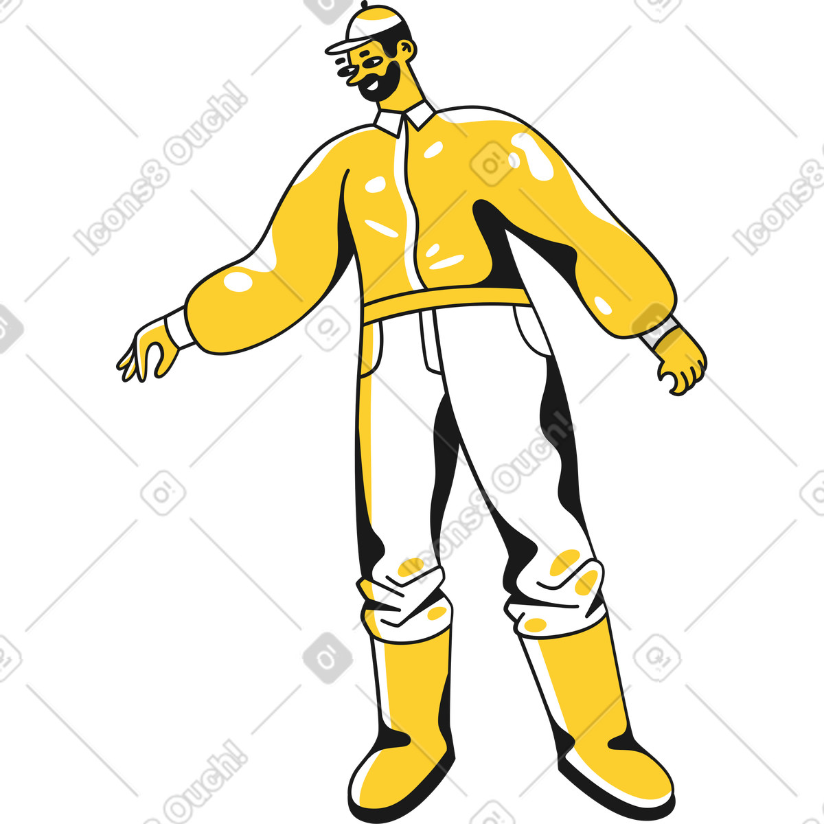 Ilustração de Homem segurando em no estilo Taxi para baixar em PNG, SVG