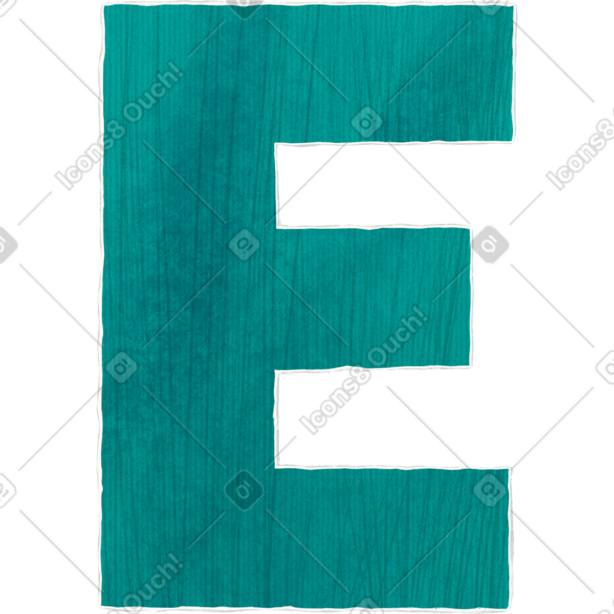 Large green letter e illustration in Crafty style download in PNG, SVG