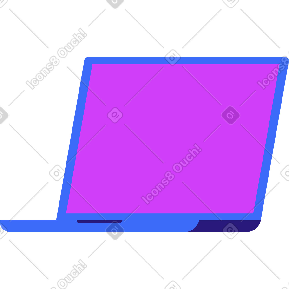Ilustración Computadora portátil abierta en estilo Basic a descargar en PNG y SVG