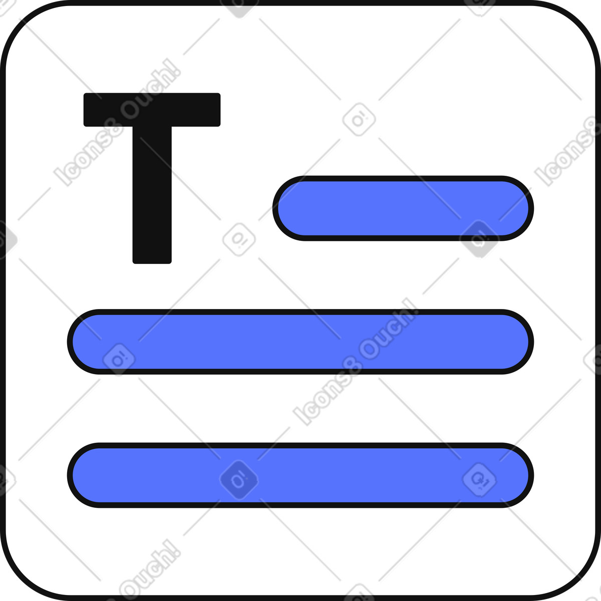 Иллюстрация Text formatting icon showing paragraph alignment and content layout concept в стиле Main — скачать в форматах PNG, SVG