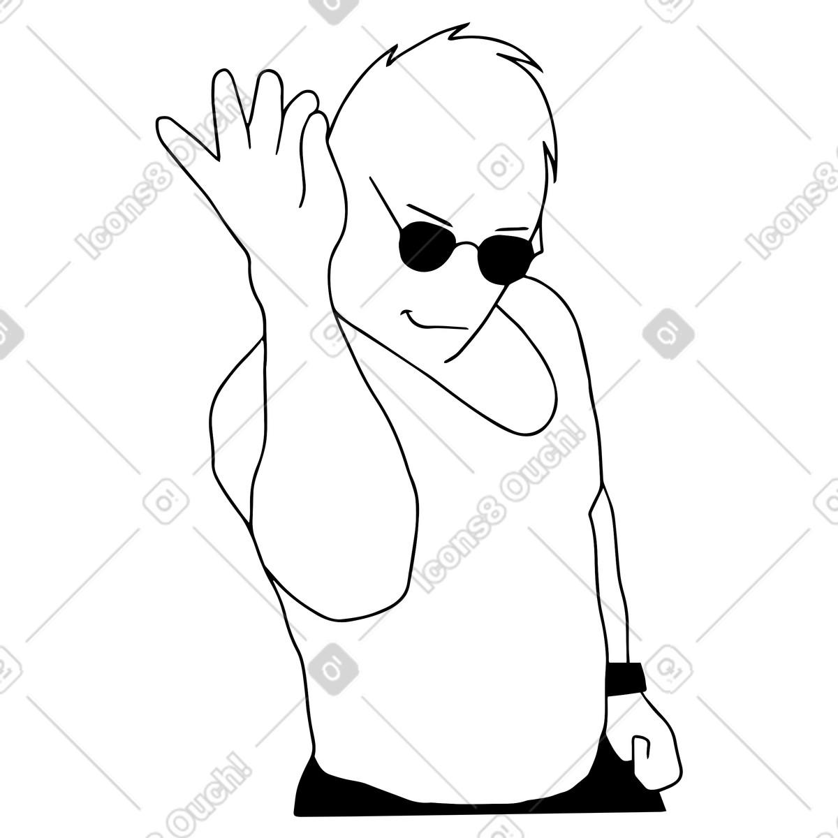 Salt bae, amico che aggiunge sale illustrazione in stile Dudes scarica in PNG, SVG