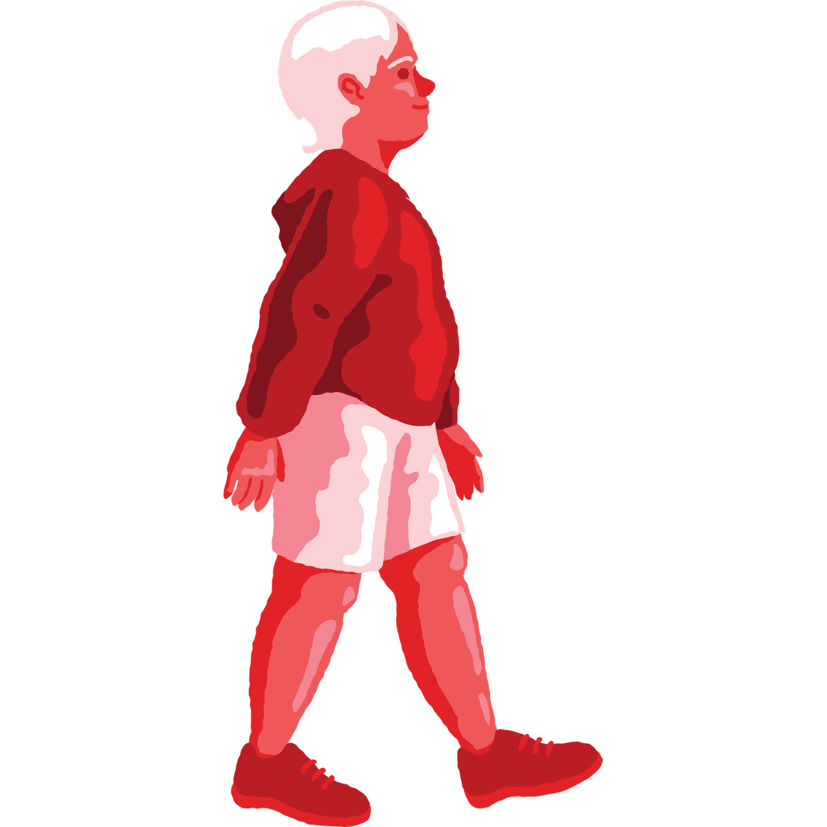 Illustration Chubby boy walking dans le style Cherry à télécharger aux formats PNG, SVG