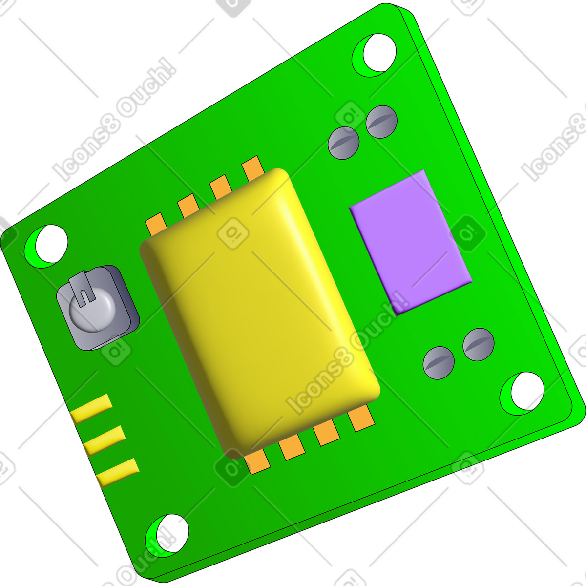 Microcircuit illustration in Pop style download in PNG, SVG