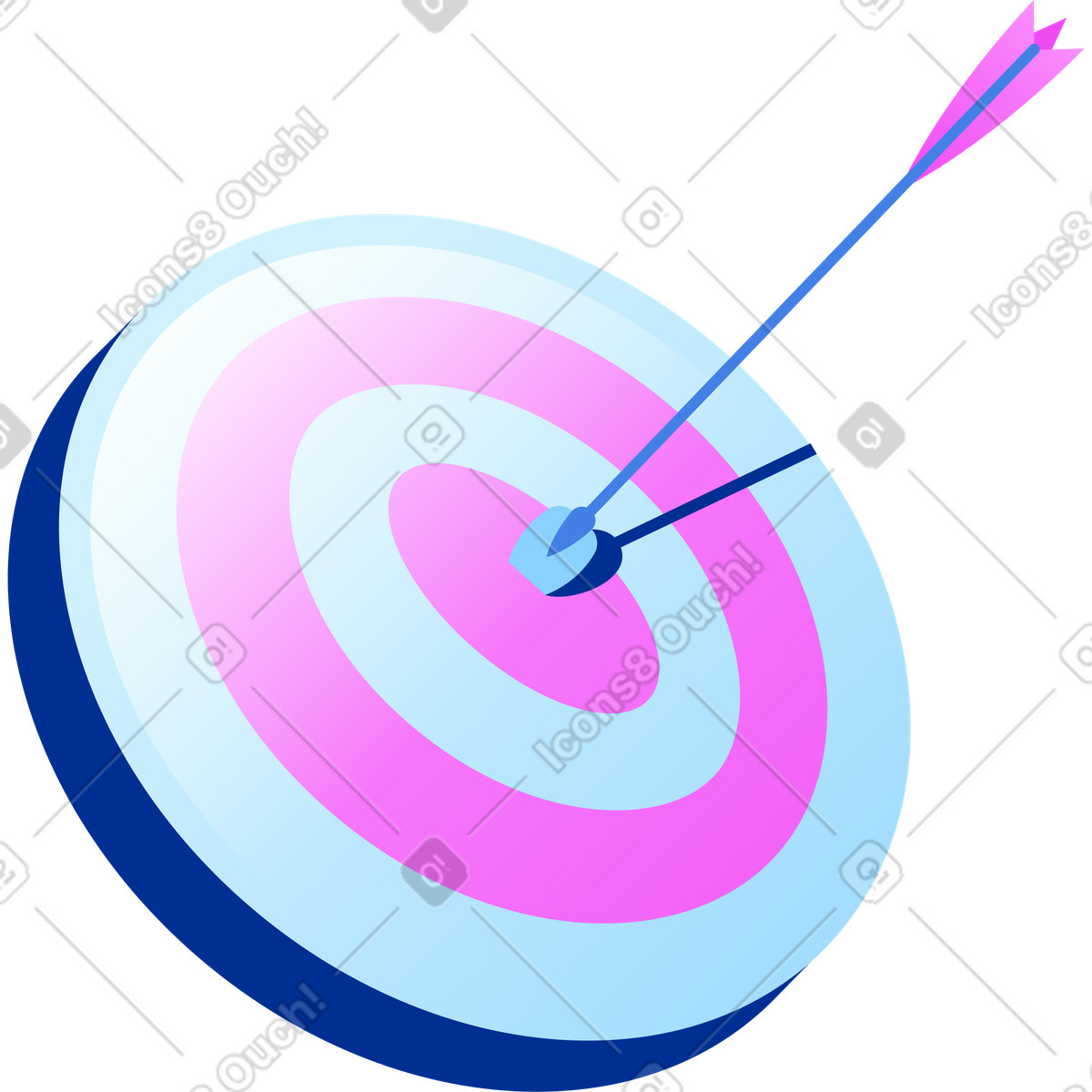 Arrow hit aim illustration in Glossy style download in PNG, SVG