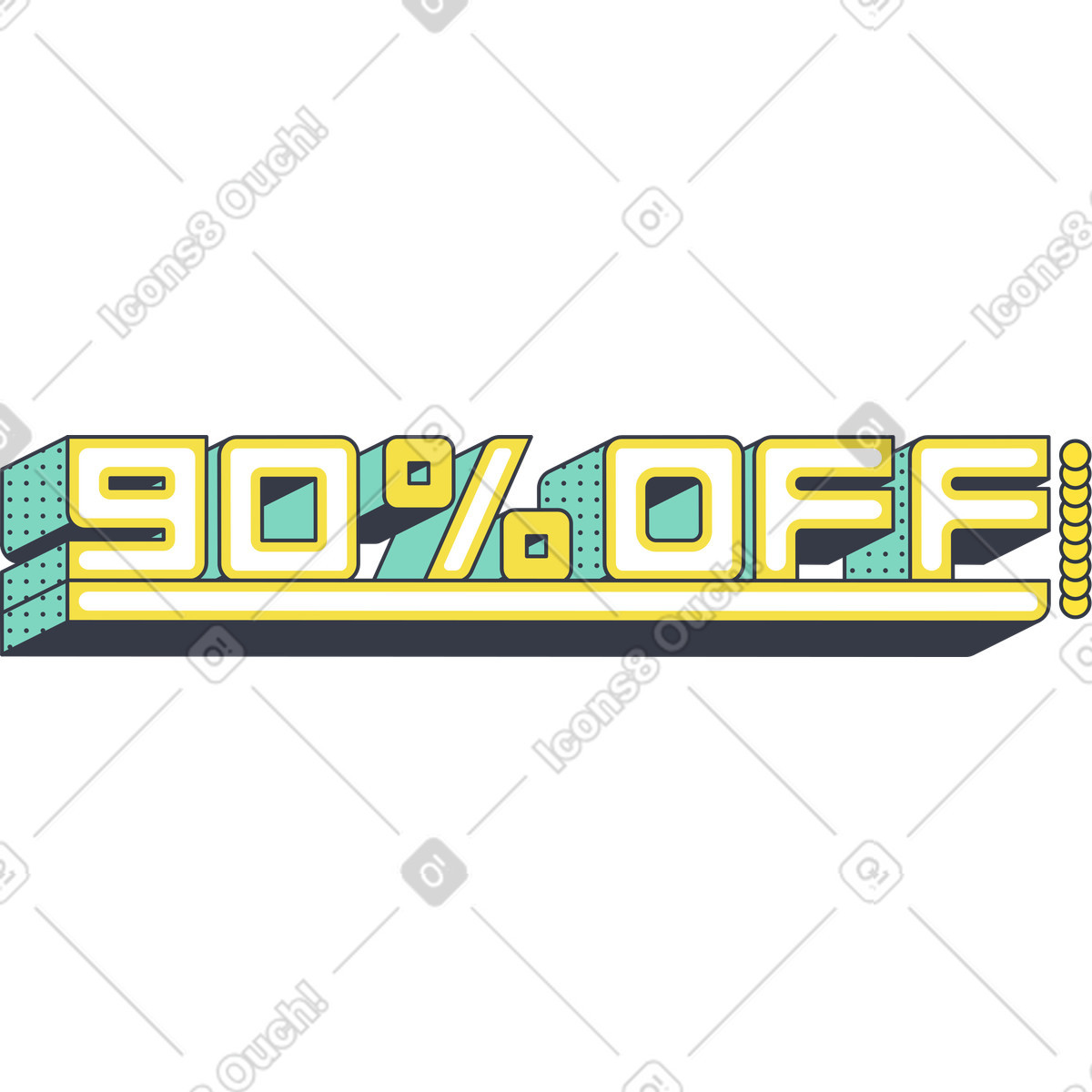 Abstract スタイルの Ninety percent off のイラストをPNG、SVG形式でダウンロード