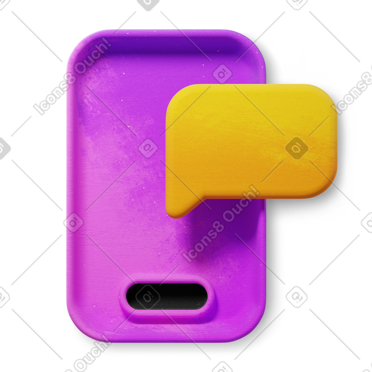 Иллюстрация Push notification on phone в стиле 3D Microsoft Fluent illustration — скачать в форматах PNG, SVG