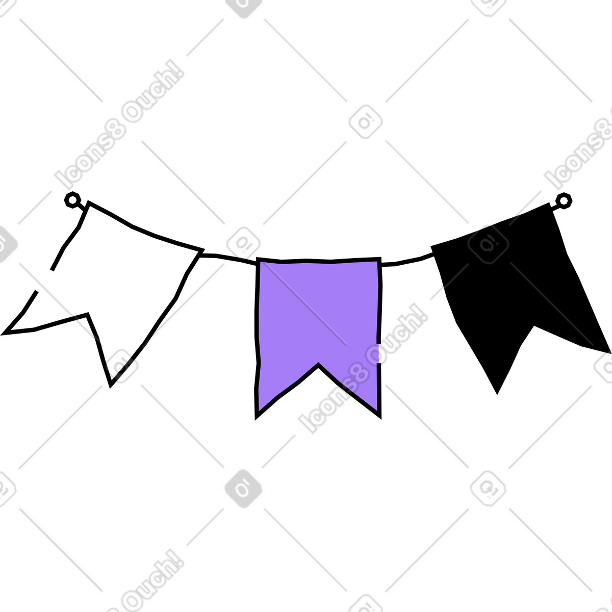Girlande mit fahnen-Illustration im Amethyst-Stil als Download in PNG, SVG