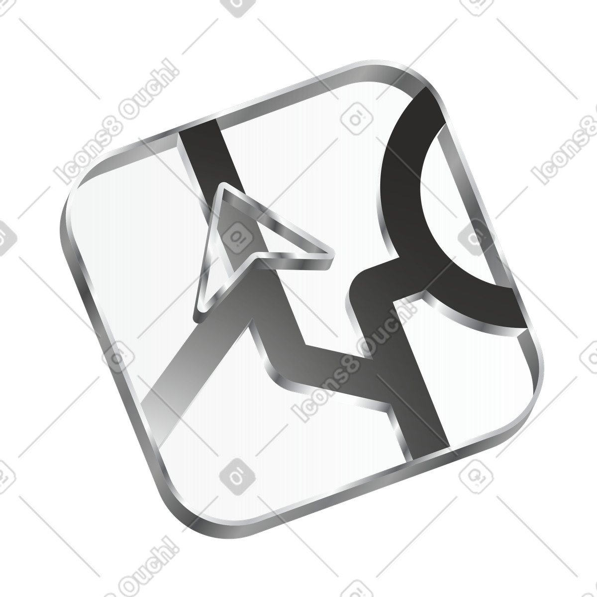 Map route with navigation arrow for GPS location tracking app-Illustration im Token-Stil als Download in PNG, SVG