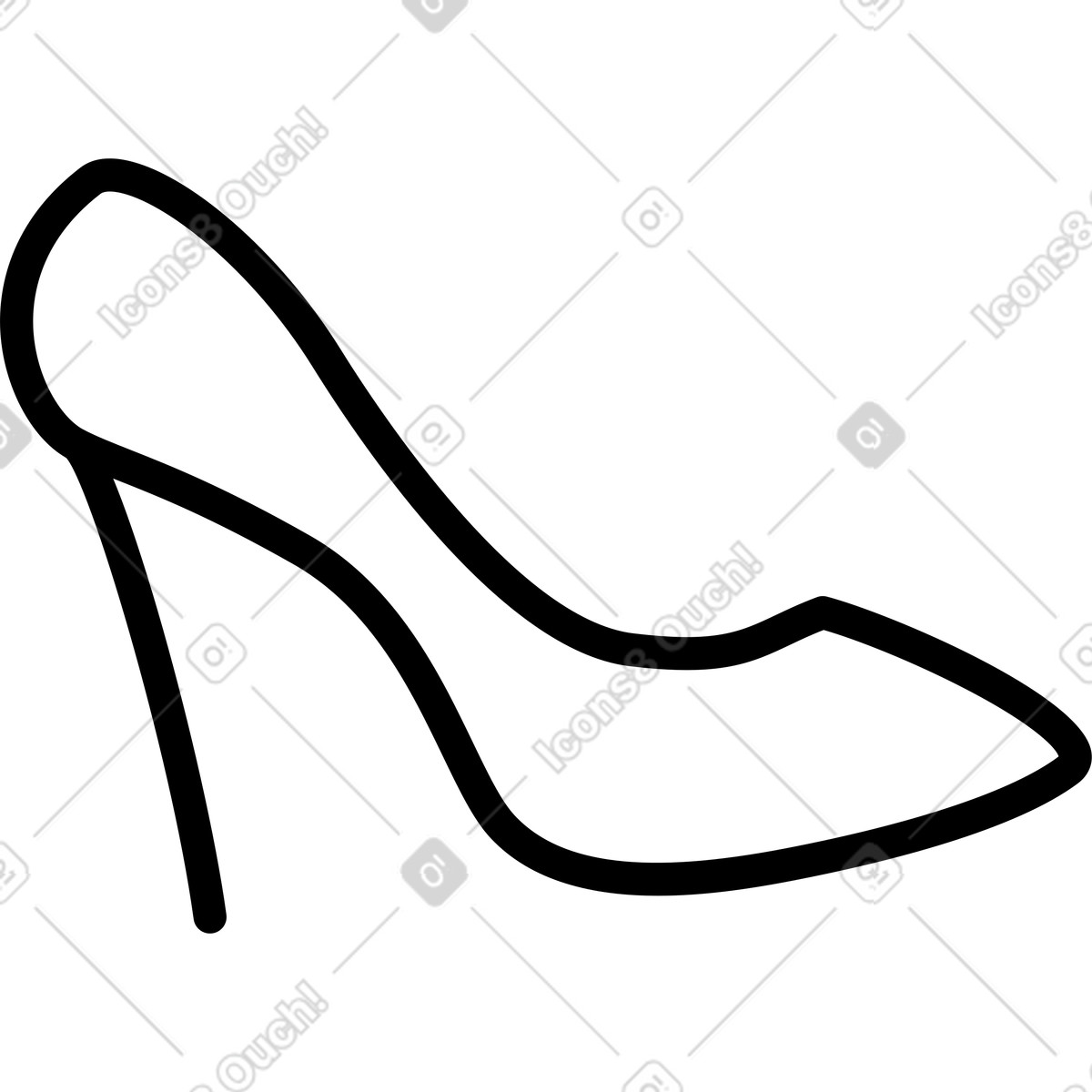 Heel shoe illustration in Rocky style download in PNG, SVG