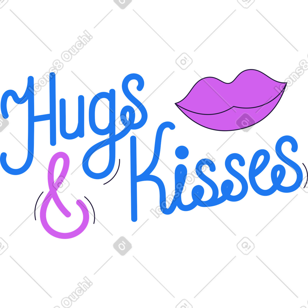 Conifer スタイルの 抱擁とキス のイラストをPNG、SVG形式でダウンロード