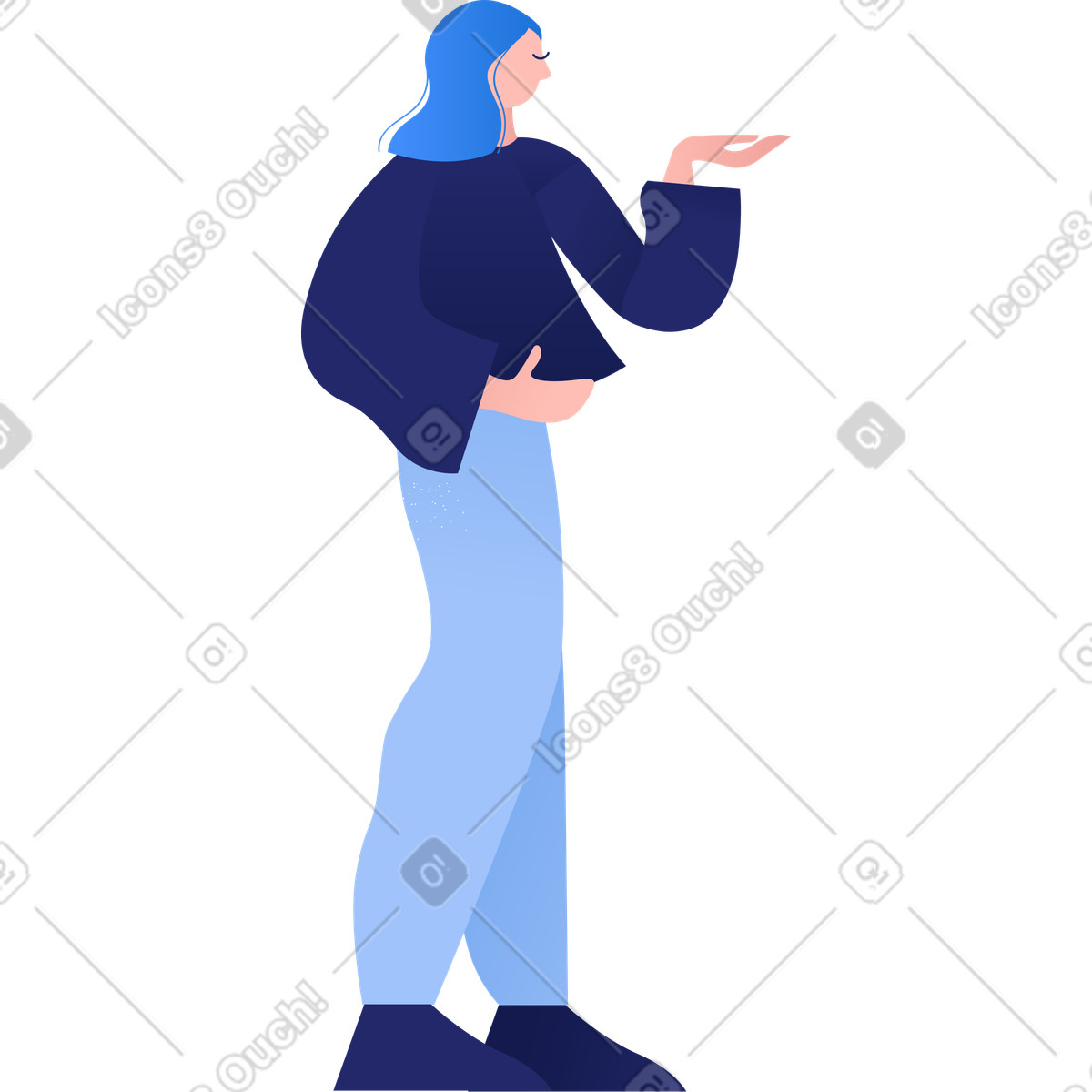 Clip スタイルの Woman のイラストをPNG、SVG形式でダウンロード