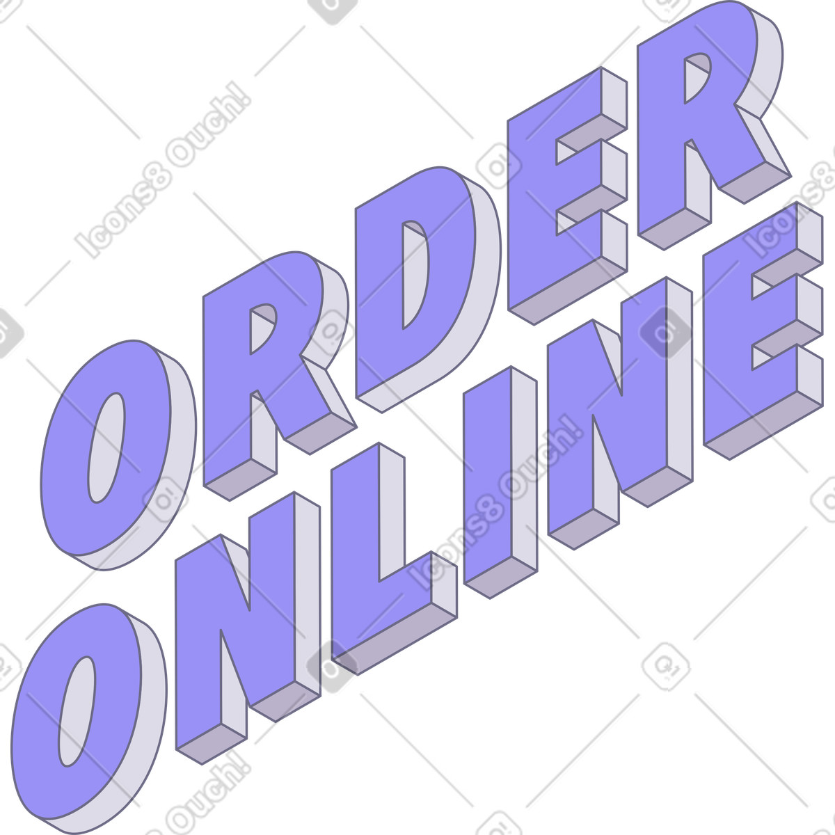Ilustração de Texto on-line pedido letras em no estilo Modul para baixar em PNG, SVG