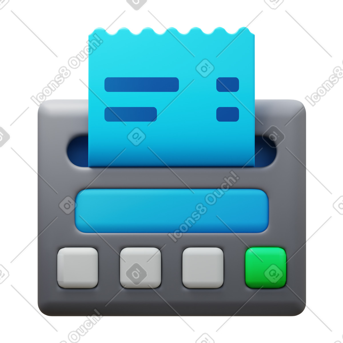 Receipt illustration clipart showcasing long receipts in GIF PNG