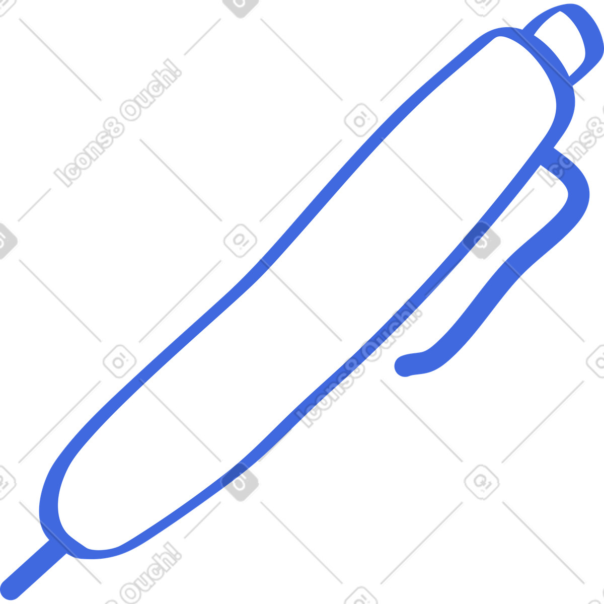 Ballpoint 스타일의 Pen minimal outline with cap and clip for stationery 일러스트레이션 PNG, SVG 다운로드
