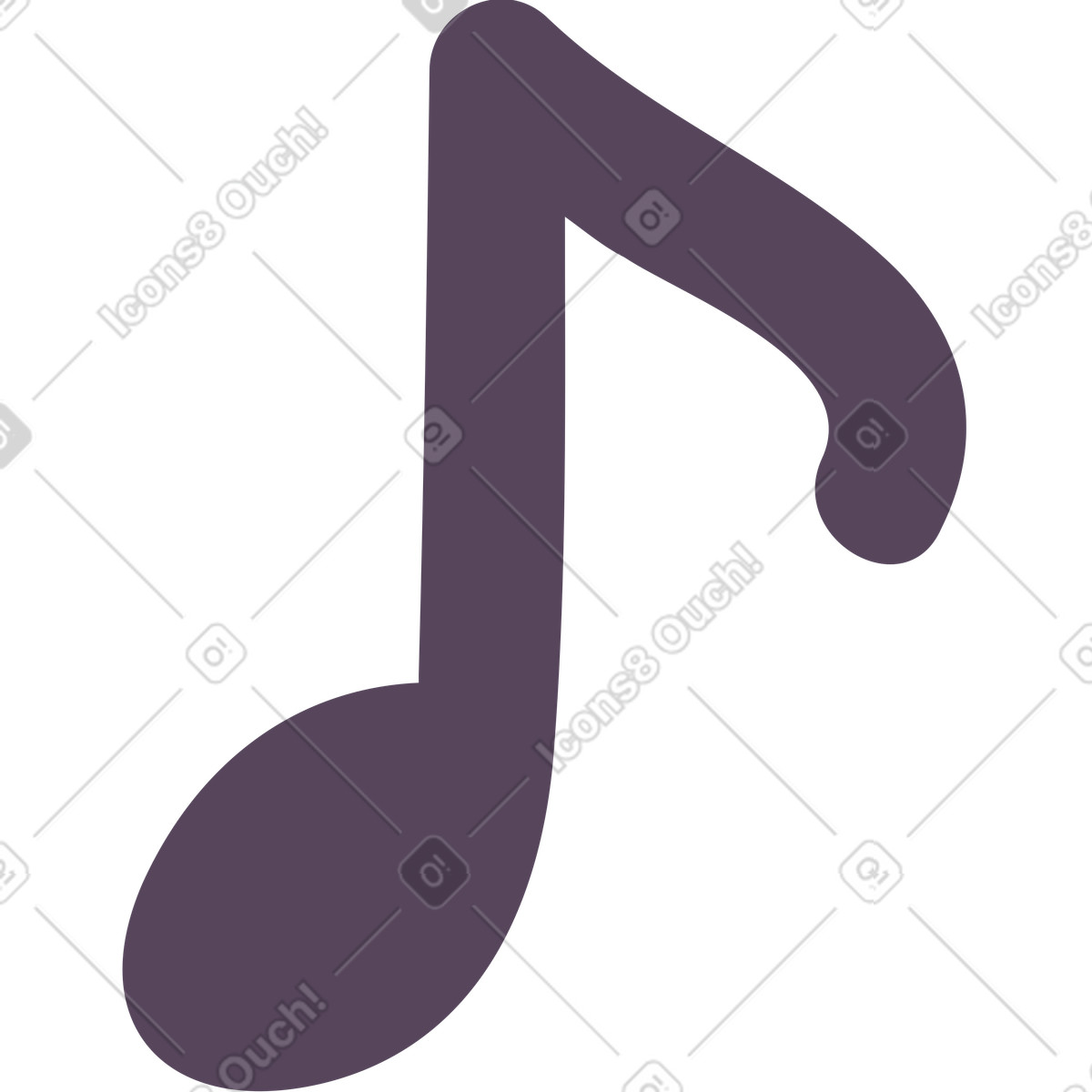 Nota musicale illustrazione in stile Pluto scarica in PNG, SVG