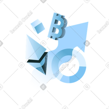 플로팅 암호화폐와 파이 차트 암호화폐 PNG, SVG