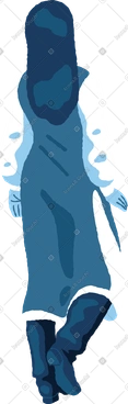 Woman standing back PNG, SVG