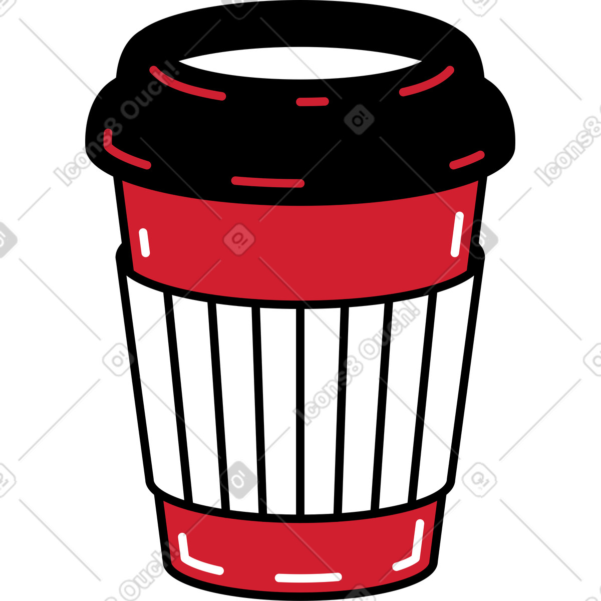 Paper cup illustration in Ruby style download in PNG, SVG