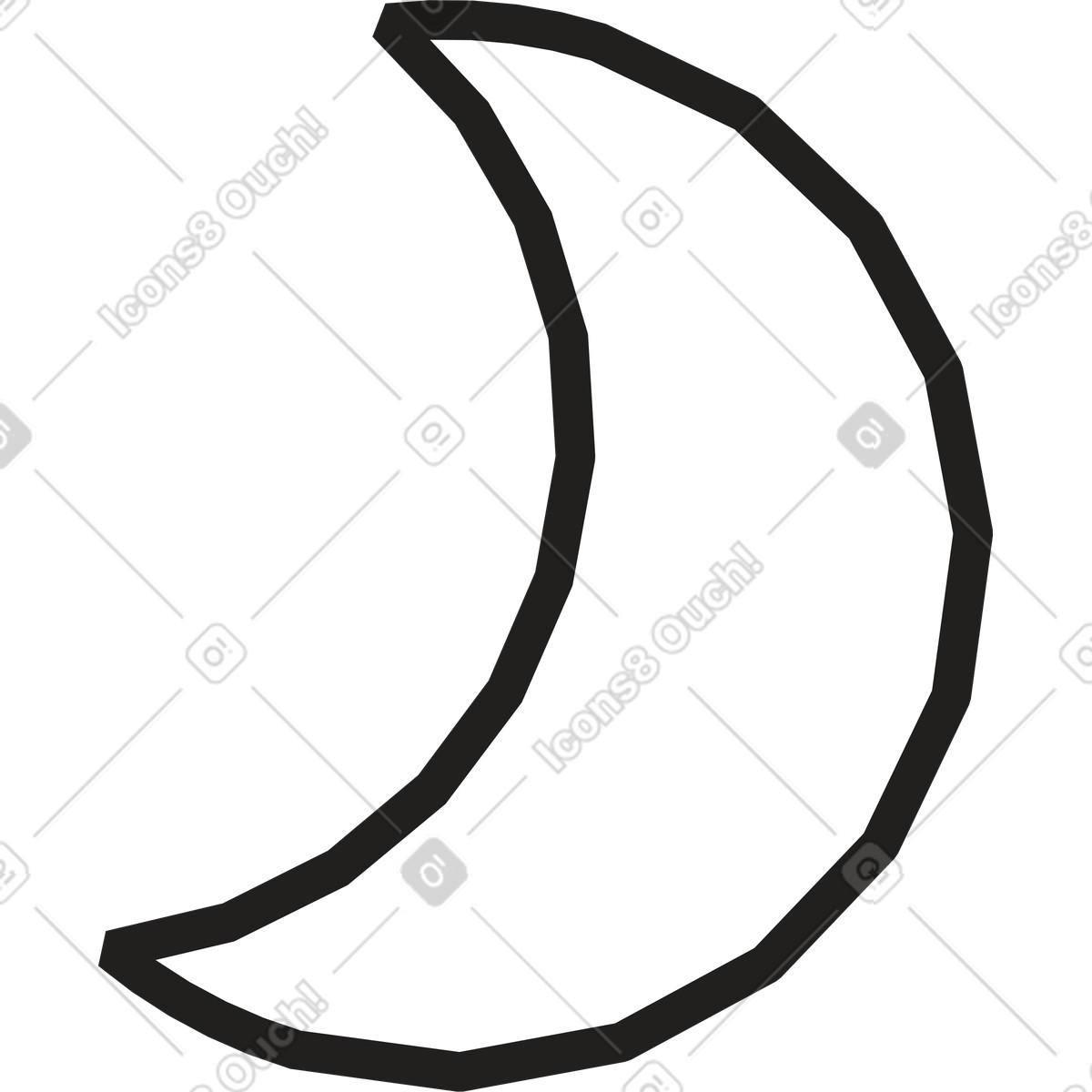 Ilustración Luna en estilo Dazzle Line a descargar en PNG y SVG