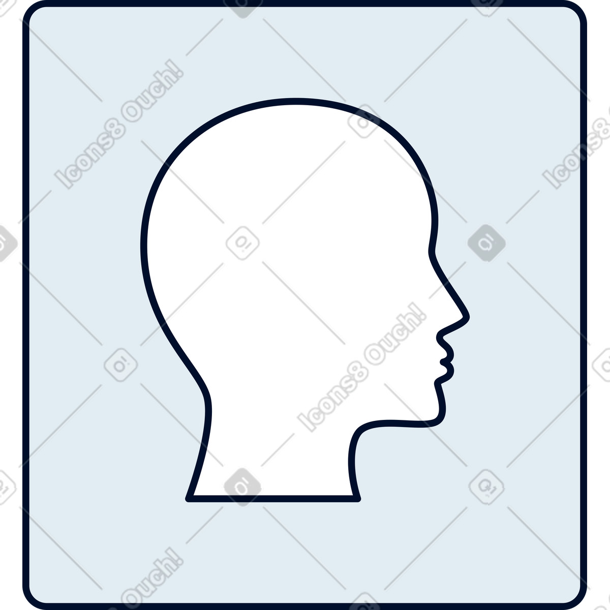 Ilustración Cabeza en estilo Teal a descargar en PNG y SVG