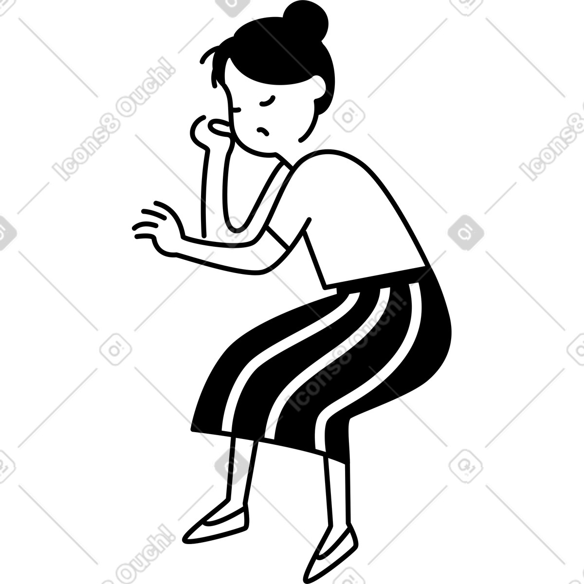 下载 Notion Line Art 风格的 Drowsy character struggling to stay awake with heavy eyelids 插画，支持 PNG、SVG 格式