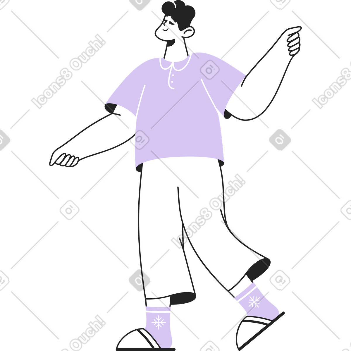 Illustration Homme dans le style Sammy Line à télécharger aux formats PNG, SVG