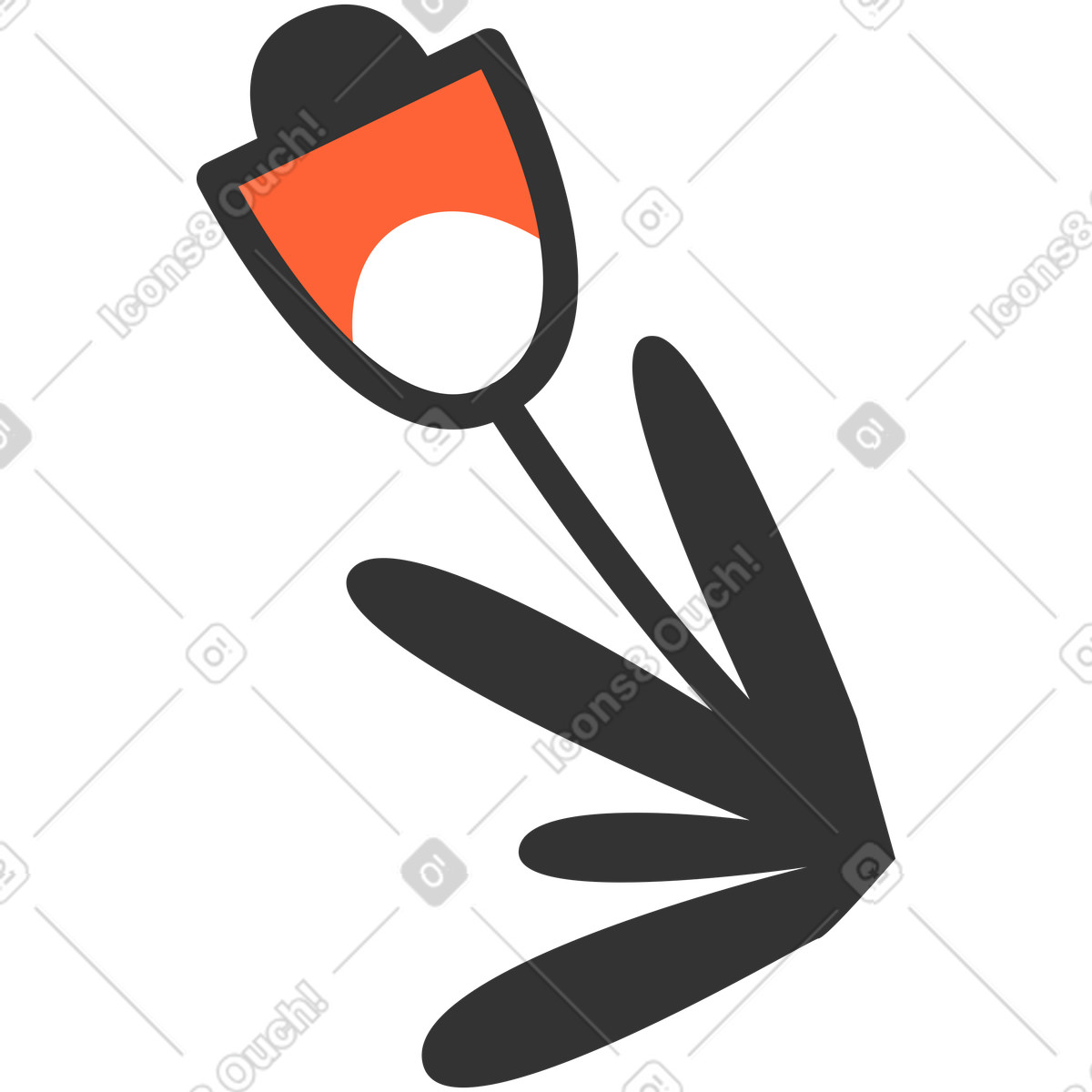 Ilustración Flor en estilo Crayon a descargar en PNG y SVG