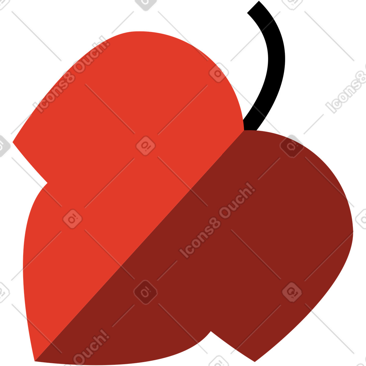 Burgundy スタイルの 葉 のイラストをPNG、SVG形式でダウンロード