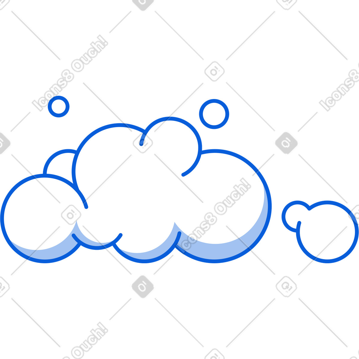 Nuvole di fumo illustrazione in stile Handy Line scarica in PNG, SVG