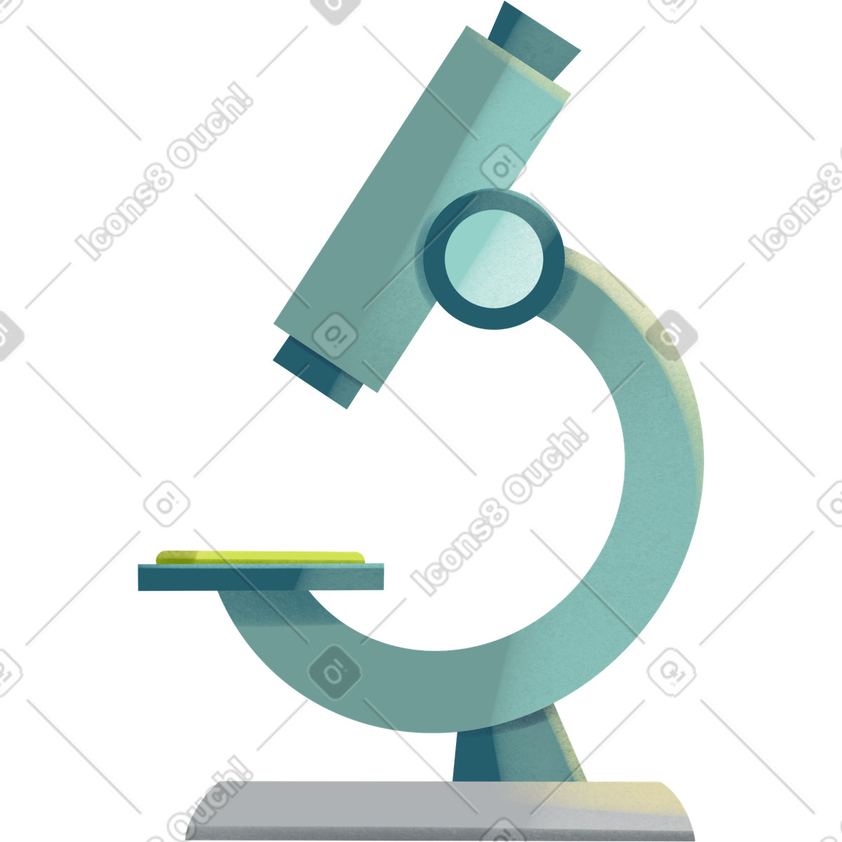 Illustration Microscope bleu dans le style Shine à télécharger aux formats PNG, SVG