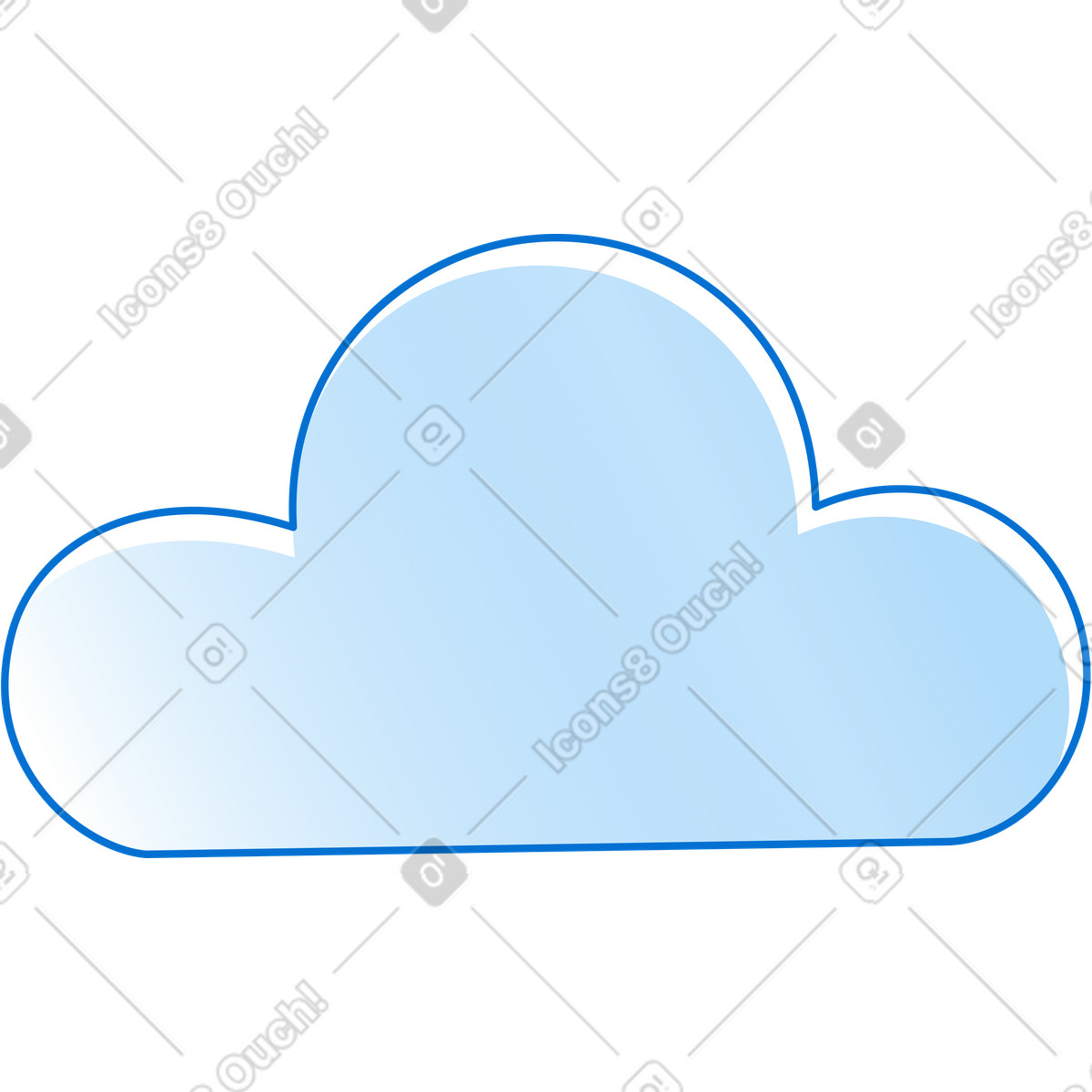 Ilustración Nube en estilo Rainbow a descargar en PNG y SVG