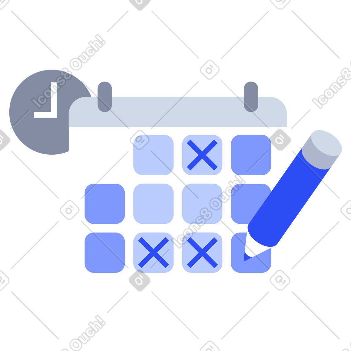 Calendar with marked days, Project Scheduling and Task Planning illustration in System style download in PNG, SVG